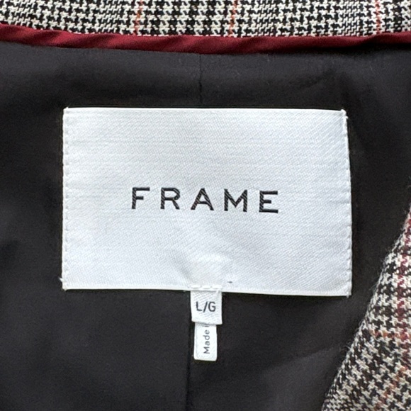 FRAME PLAID DOUBLE BREASTED BLAZER WOMENS LARGE - Picture 5 of 8
